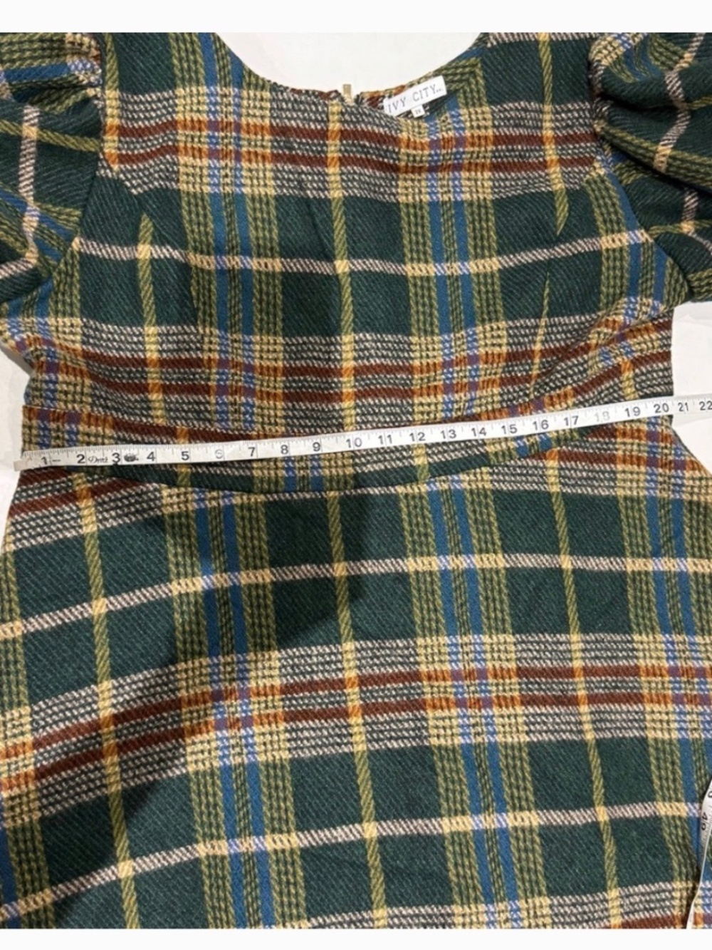 Ivy City Dress Sz 2X Green Plaid Holly Flare - Picture 7 of 10